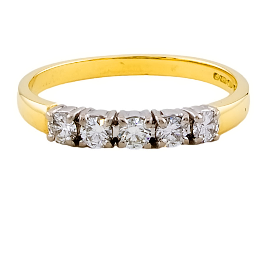 18ct gold Diamond half eternity Ring size L